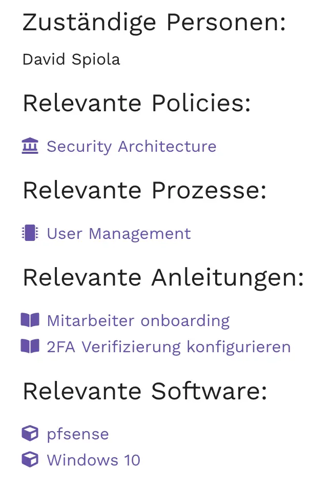 David Spiola;Security Architecture;User Management;Mitarbeiter onboarding;2FA Verifizierung konfigurieren;pfsense;Windows10